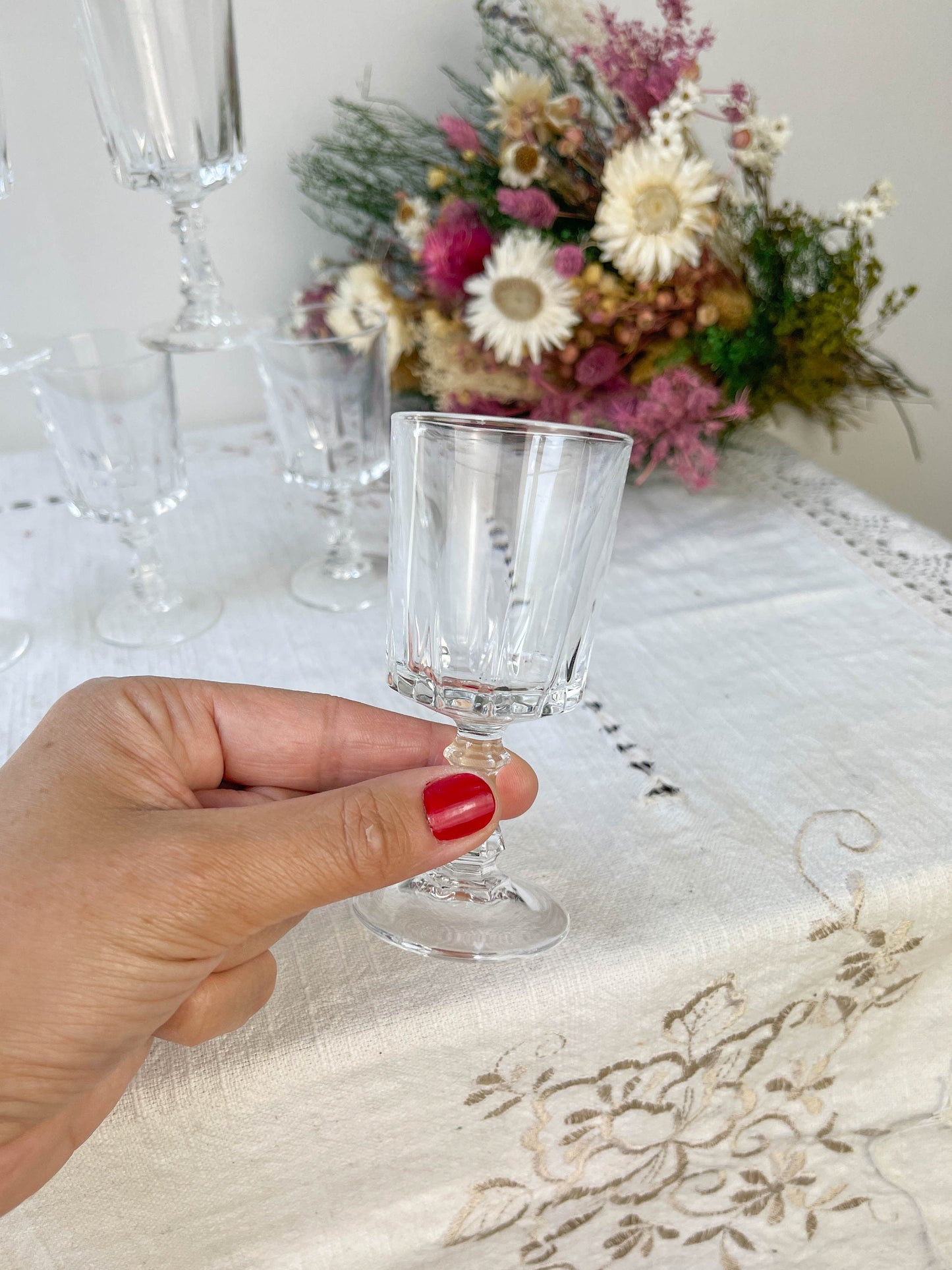 6 Verres à liqueurs Cristal D'Arques modèle Louvre - violn.fr