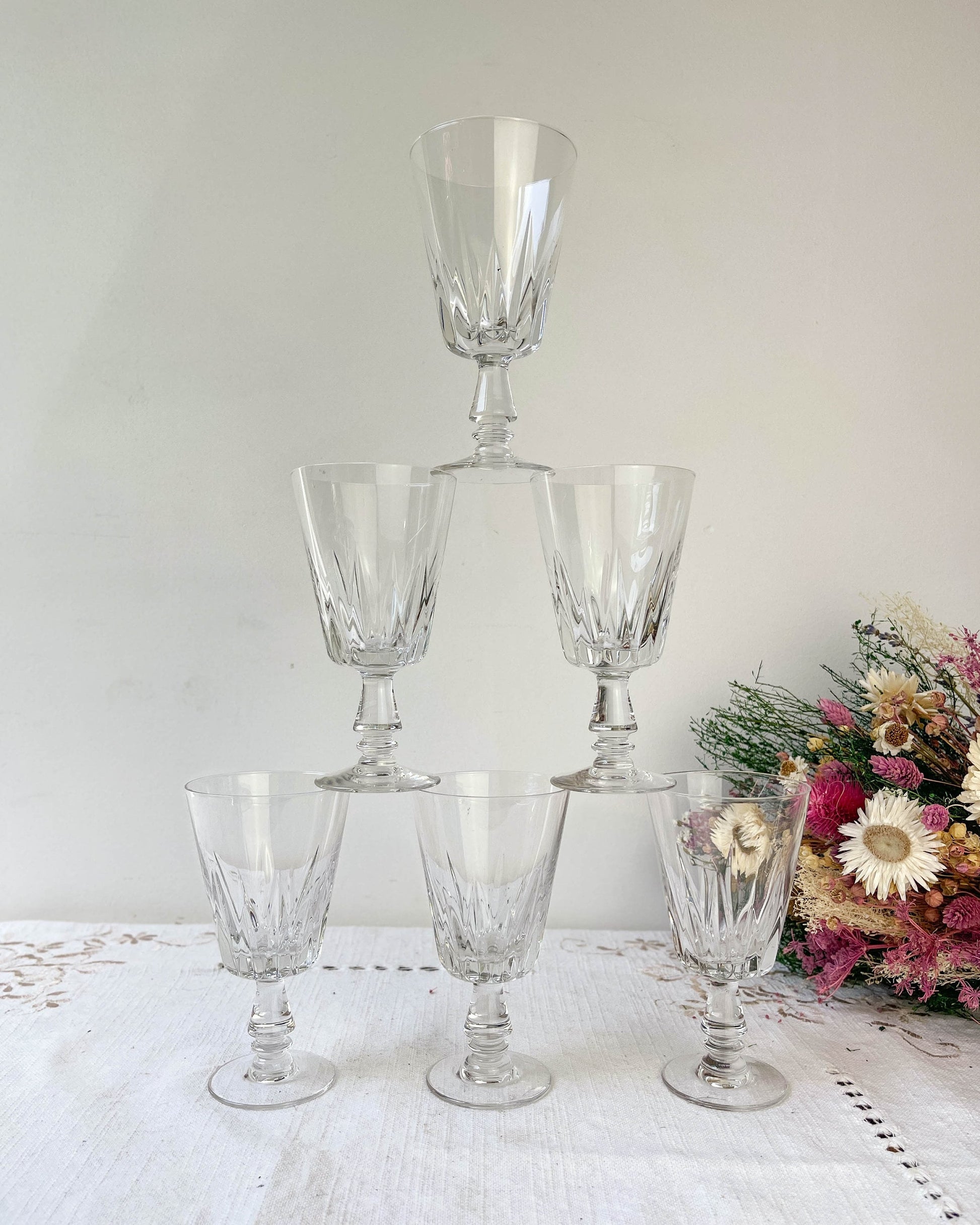 6 Verres à vin blanc vintage - violn.fr