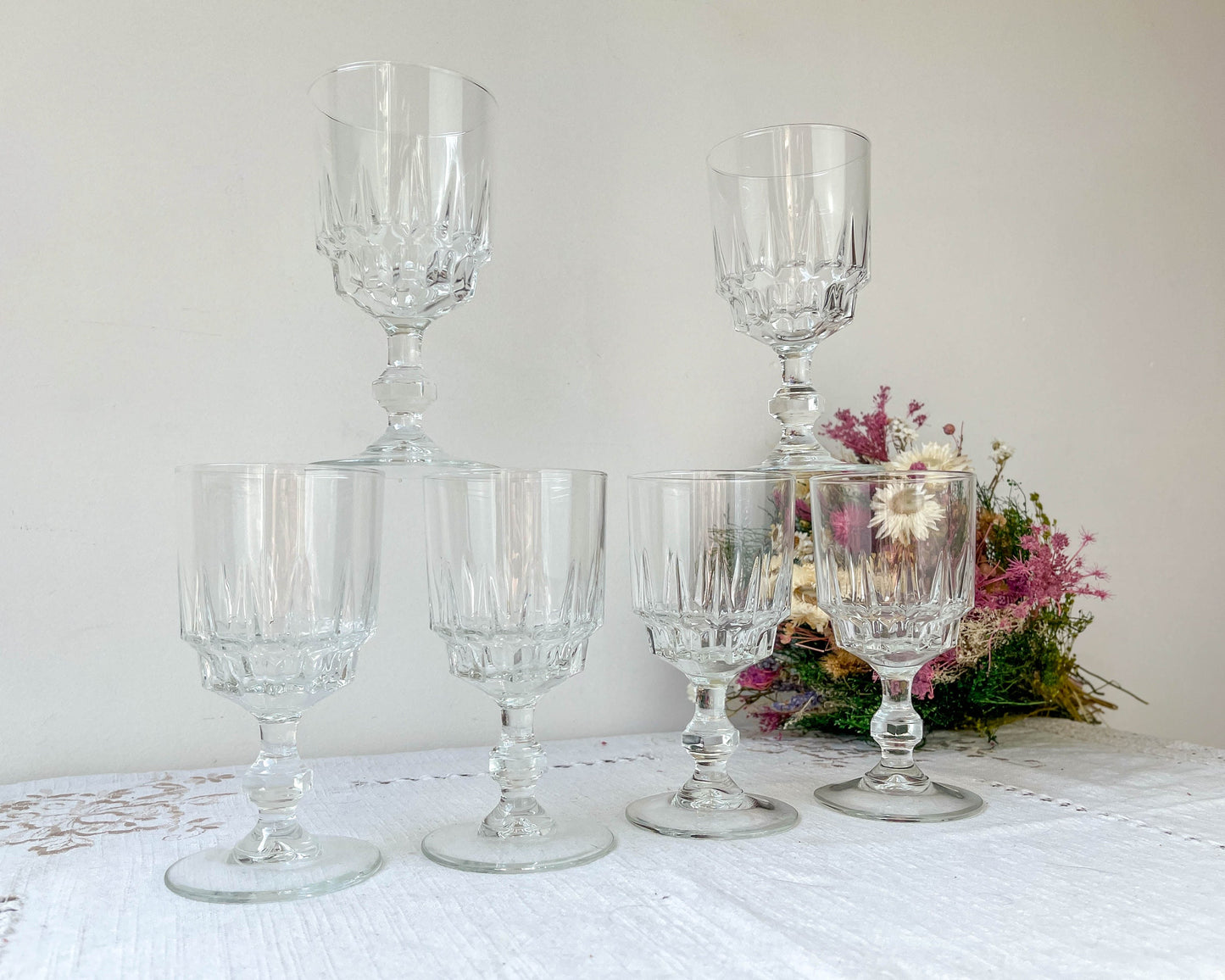 6 verres à eau LUMINARC modèle LANCE, 1970 - violn.fr