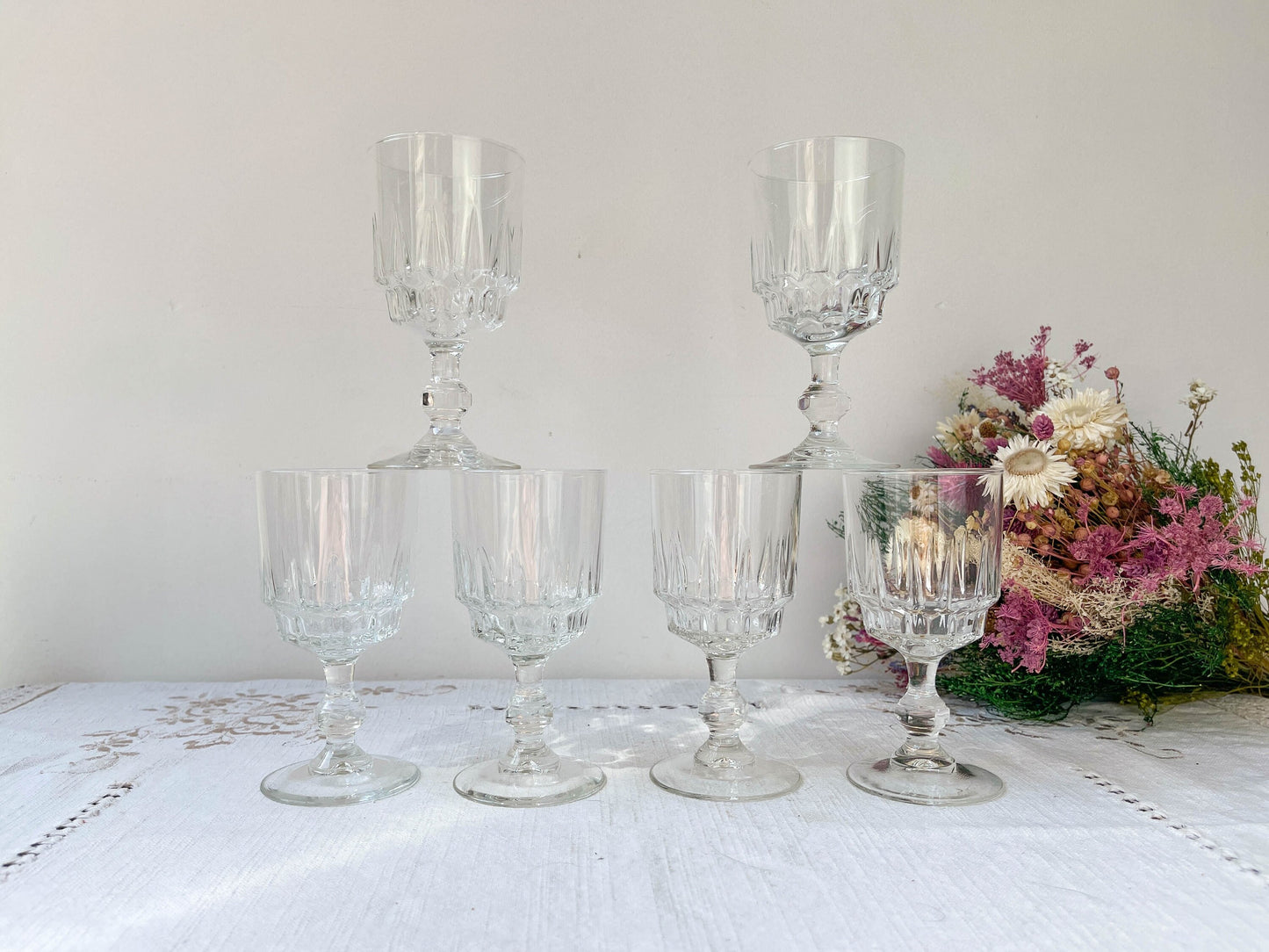 6 Verres à vin rouge LUMINARC modèle LANCE, 1970 - violn.fr