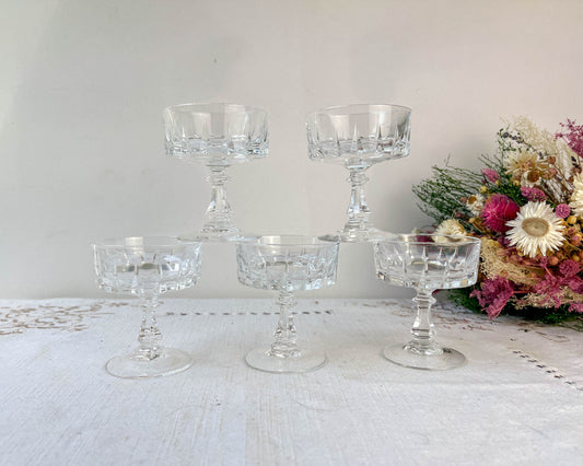 5 Coupes à liqueurs Cristal D'Arques modèle Louvre - violn.fr