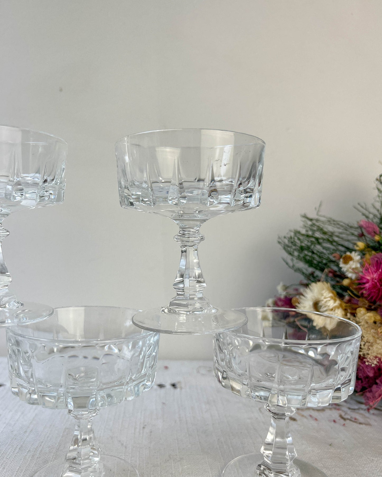5 Coupes à liqueurs Cristal D'Arques modèle Louvre - violn.fr
