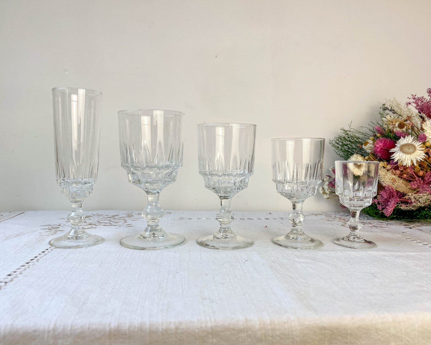 6 verres à eau LUMINARC modèle LANCE, 1970 - violn.fr