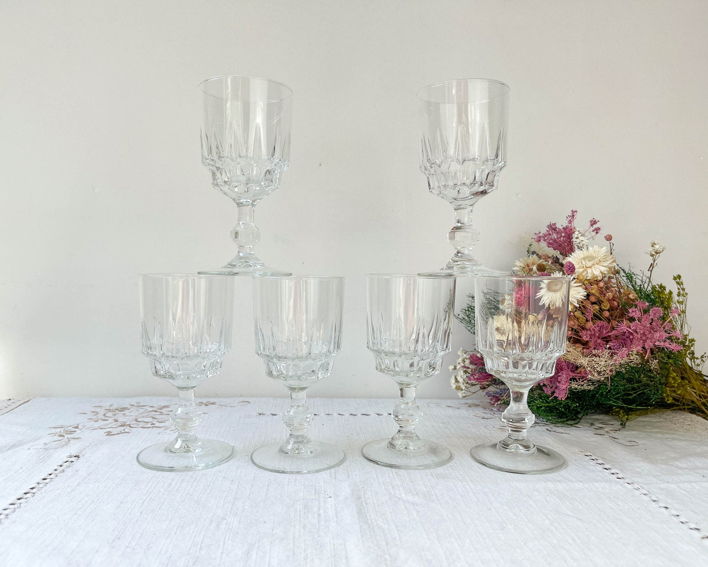 6 verres à eau LUMINARC modèle LANCE, 1970 - violn.fr