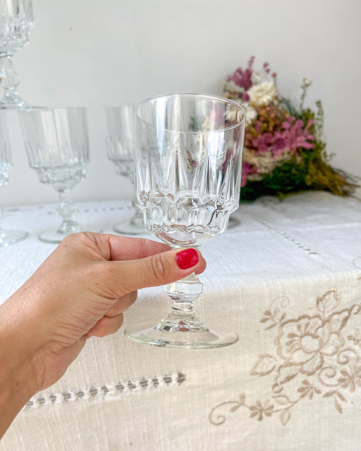 6 verres à eau LUMINARC modèle LANCE, 1970 - violn.fr