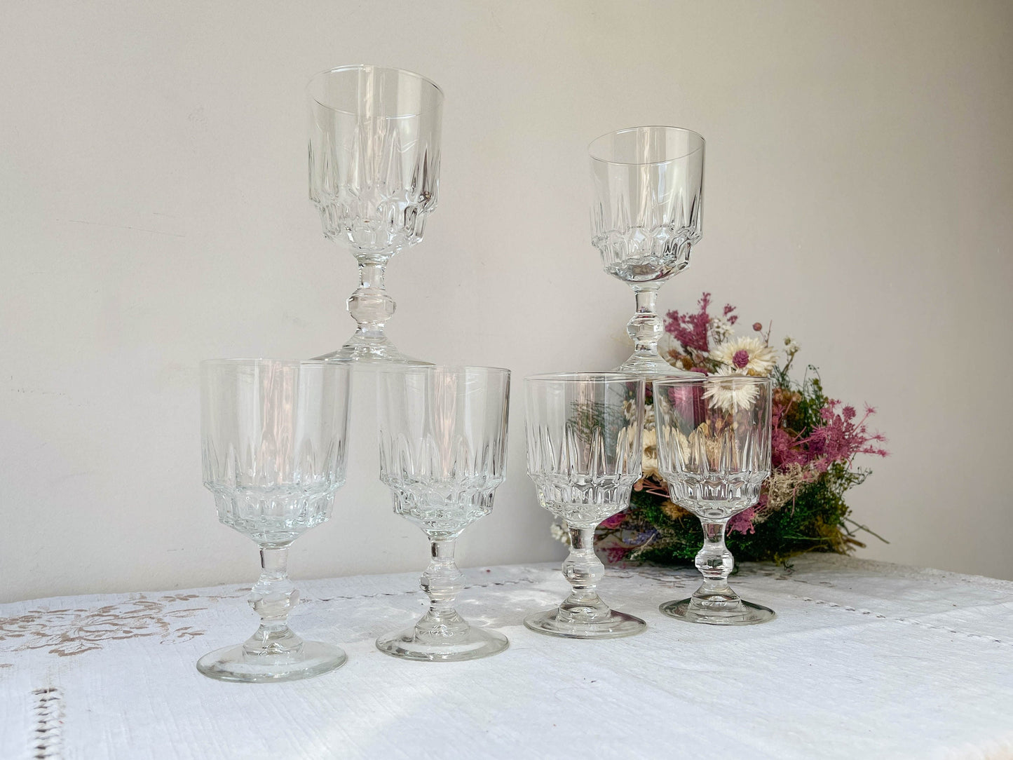 6 Verres à vin rouge LUMINARC modèle LANCE, 1970 - violn.fr
