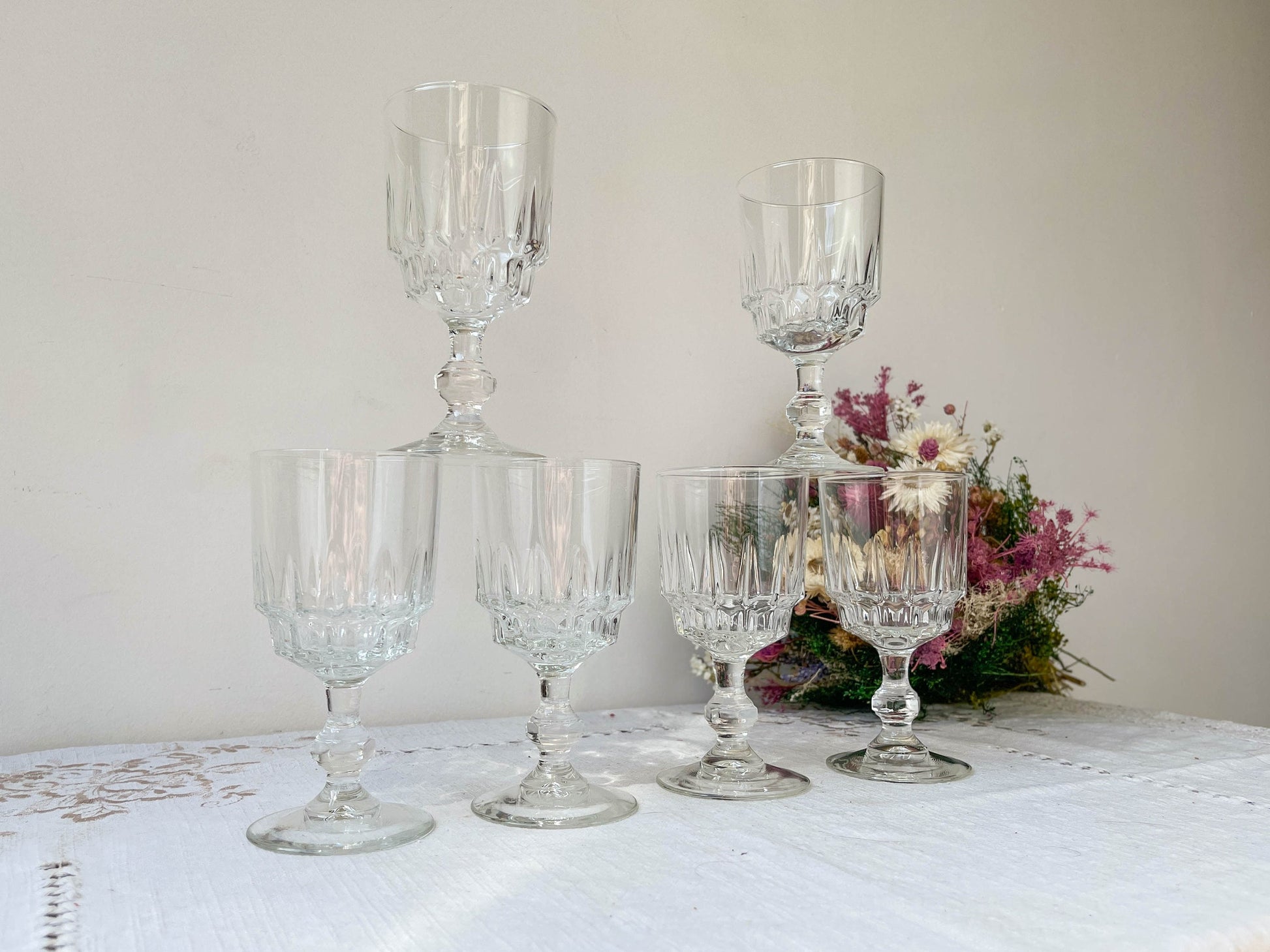 6 Verres à vin rouge LUMINARC modèle LANCE, 1970 - violn.fr