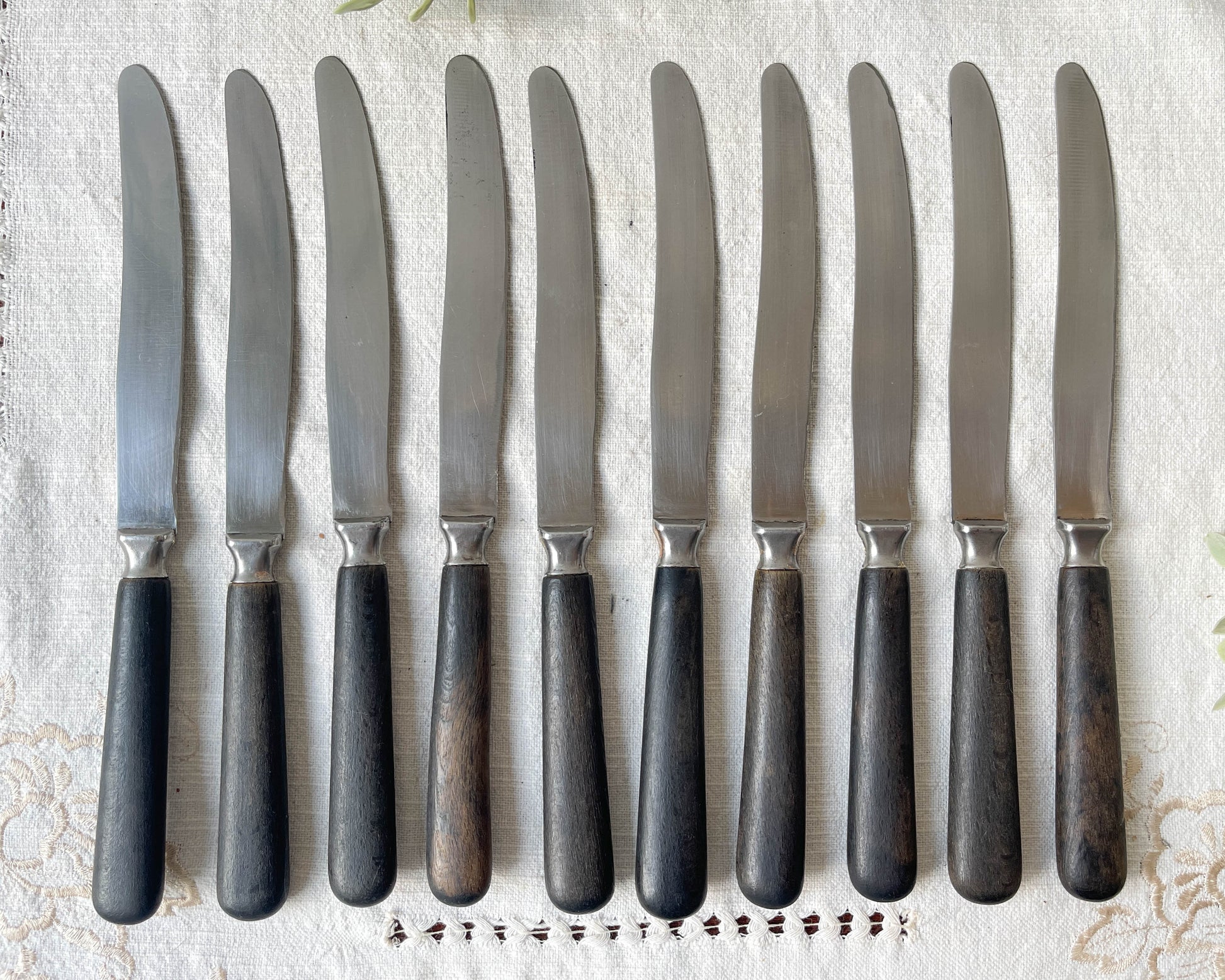 10 Couteaux vintages bois acier LA ROSE médaille D’argent France