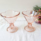 2 Coupes à glace en verre rose vintage 1970