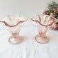 2 Coupes à glace en verre rose vintage 1970