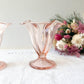 2 Coupes à glace en verre rose vintage 1970