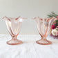 2 Coupes à glace en verre rose vintage 1970