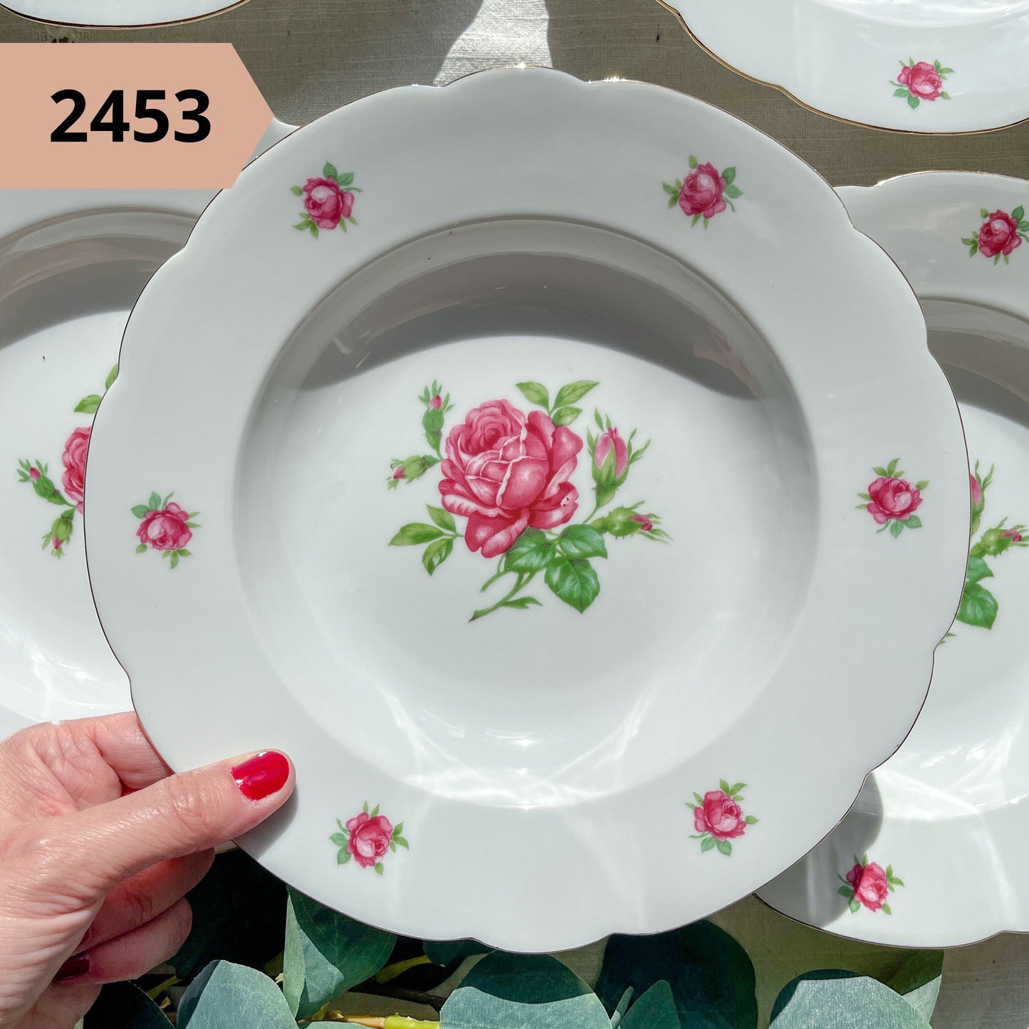 Assiette CREUSE PORCELAINE Fleurie vintage à l'unité
