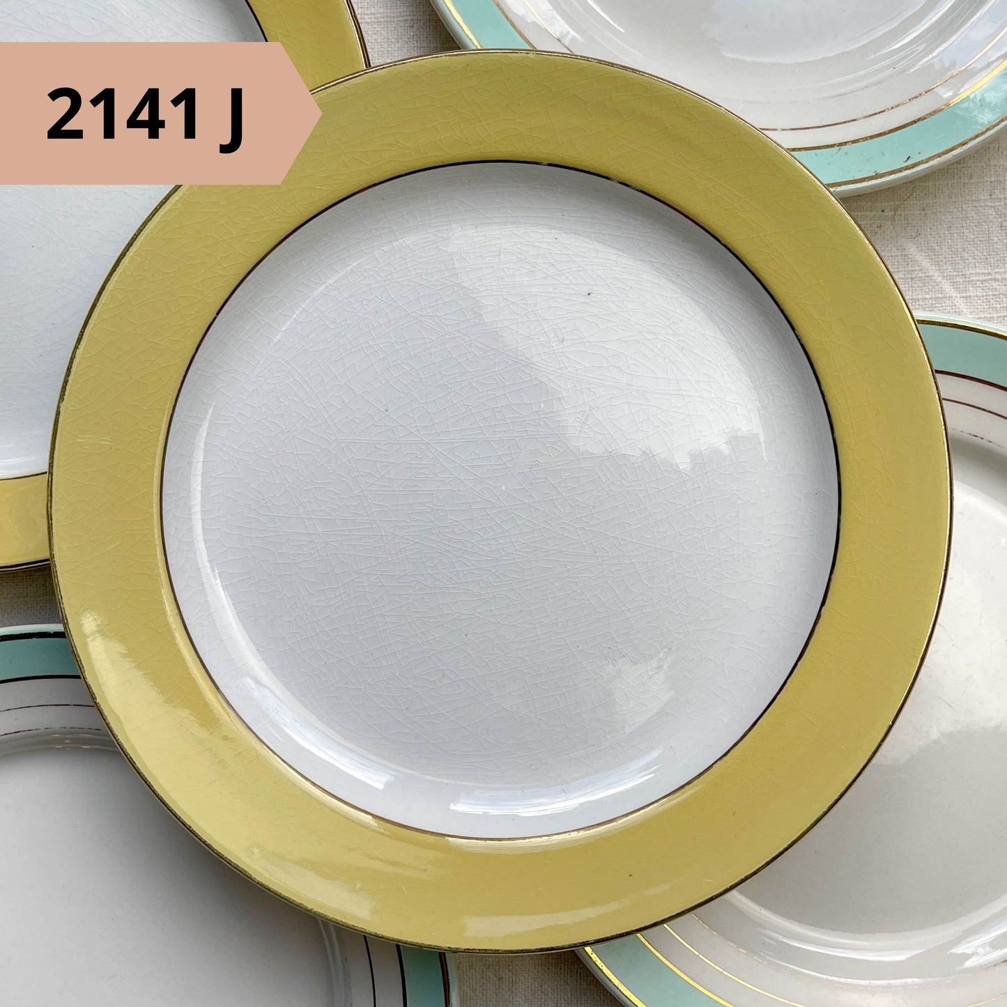 PETITE Assiette motif ligne vintage à l'unité