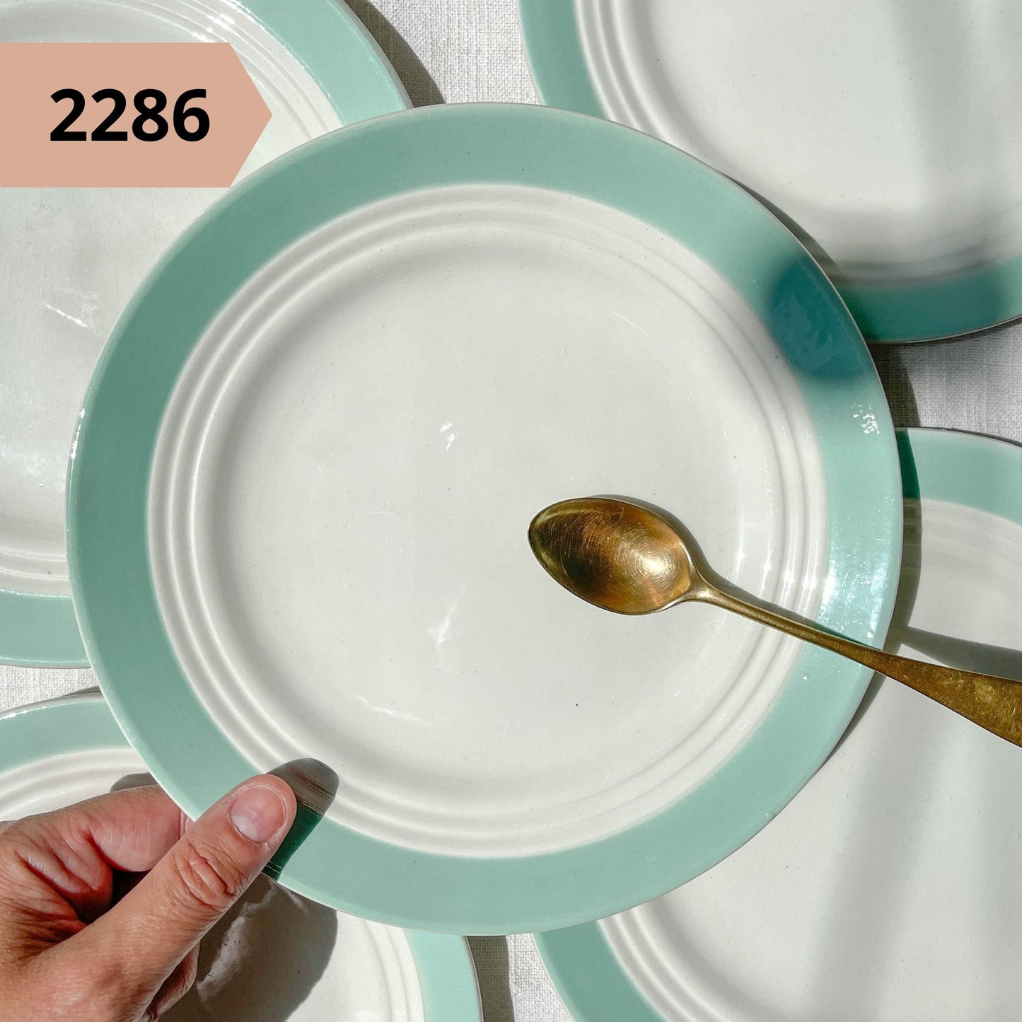 PETITE Assiette motif ligne vintage à l'unité
