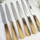 Lot de 6 couteaux de table vintage en corne
