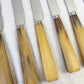 Lot de 6 couteaux de table vintage en corne