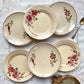 6 Petites assiettes vintage dépareillées motif fleuri - BADONVILLIER - STEULER - 1923