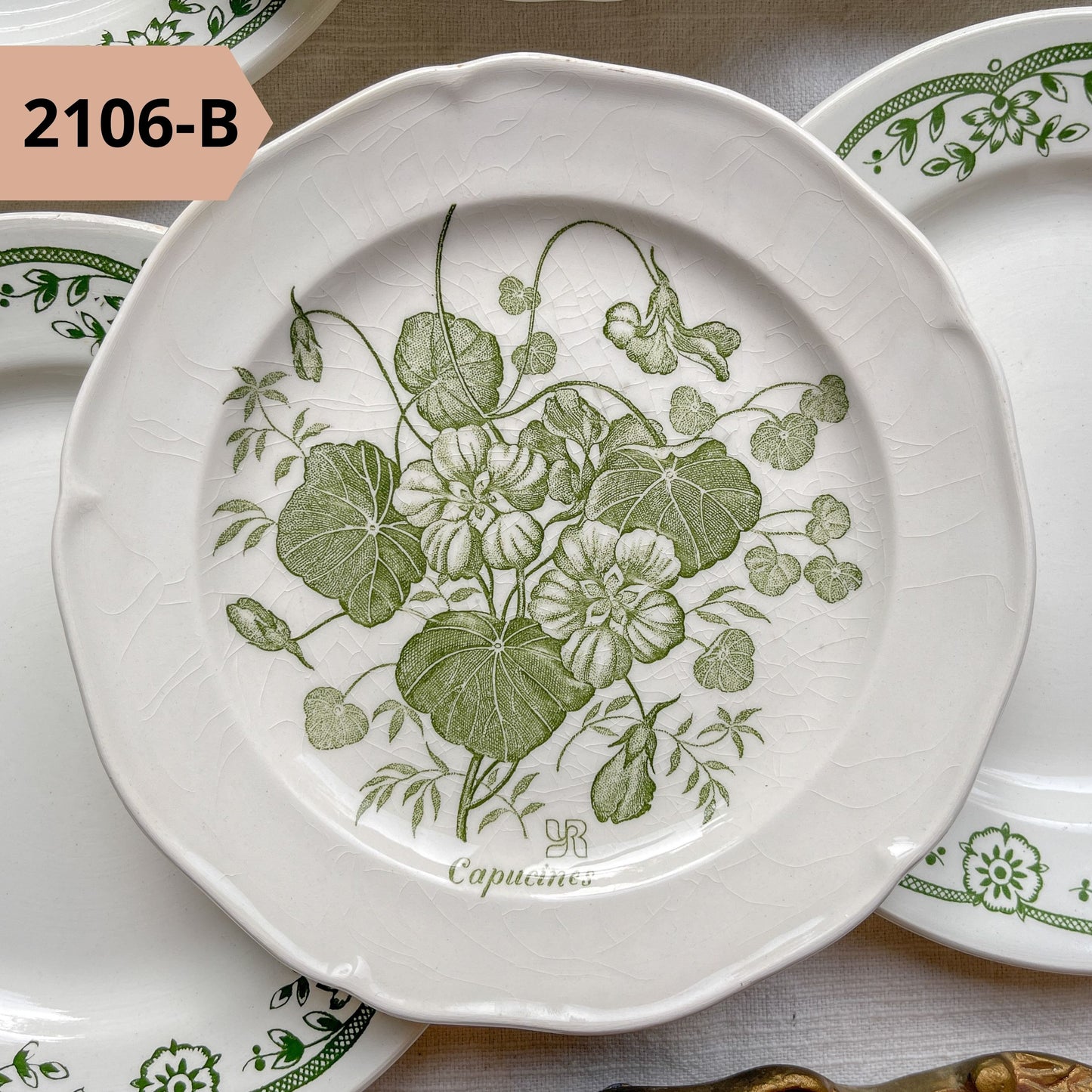 PETITE Assiette Terre de fer, Gien vintage à l'unité