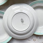 6 Assiettes creuses vintage faïence LUNEVILLE blanches vertes doré