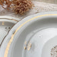 Assiettes creuses porcelaine vintage Française motif rosace dorées