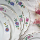6 Assiettes plates vintage Française porcelaine Limoges motif oiseau de paradis et fleurs