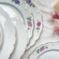 6 Assiettes plates vintage Française porcelaine Limoges motif oiseau de paradis et fleurs