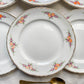 9 Petites assiettes vintage Moulin des Loups motif fleuries orange