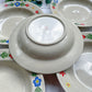 5 Assiettes creuses en grès beige moucheté motif fleuri Tulowice Poland 1970
