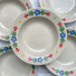 5 Assiettes creuses en grès beige moucheté motif fleuri Tulowice Poland 1970