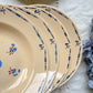 6 Assiettes creuses porcelaine vintage K&g Luneville "Flore" 1950s petites fleures bleues