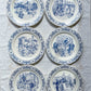 Lot de 7 Assiettes Plates Anciennes Faïence illustrée Gien
