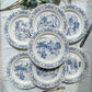 Lot de 7 Assiettes Plates Anciennes Faïence illustrée Gien