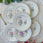 7 Petites Assiettes en porcelaine vintage motif fleuri KG Luneville