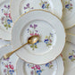 7 Petites Assiettes en porcelaine vintage motif fleuri KG Luneville