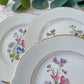 7 Vintage Porcelain Small Plates with Floral Pattern, KG Luneville
