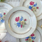 4 Assiettes plates en porcelaine vintage motif fleuri Sarreguemines 5261 -Vaisselle vintage fleurie -Vaisselle Française Assiettes-vintage