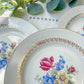 4 Assiettes plates en porcelaine vintage motif fleuri Sarreguemines 5261 -Vaisselle vintage fleurie -Vaisselle Française Assiettes-vintage