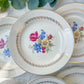 6 Assiettes plates en porcelaine vintage motif fleuri Sarreguemines 5261 -Vaisselle vintage fleurie -Vaisselle Française Assiettes-vintage