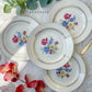 4 Assiettes plates en porcelaine vintage motif fleuri Sarreguemines 5261 -Vaisselle vintage fleurie -Vaisselle Française Assiettes-vintage