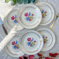 6 Assiettes plates en porcelaine vintage motif fleuri Sarreguemines 5261 -Vaisselle vintage fleurie -Vaisselle Française Assiettes-vintage