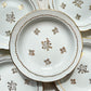 5 Assiettes creuses porcelaine vintage Française motif fleurs dorées Vierzon C.G