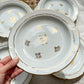 5 Assiettes creuses porcelaine vintage Française motif fleurs dorées Vierzon C.G