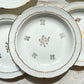 5 Assiettes creuses porcelaine vintage Française motif fleurs dorées Vierzon C.G