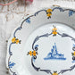 Ancienne Assiette Faïence Française XVIIIème NEVERS motif paysage