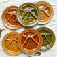 6 Assiettes à fondue vintage en céramique SARREGUEMINES France 1970