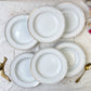 6 Assiettes creuses porcelaine blanche dorée BAVARIA modèle "Annabell"