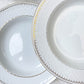 6 Assiettes creuses porcelaine blanche dorée BAVARIA modèle "Annabell"