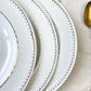 6 Assiettes creuses porcelaine blanche dorée BAVARIA modèle "Annabell"