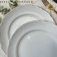 6 Assiettes vintage Porcelaine blanches dorées + 6 Petites Assiettes dépareillées fleuries